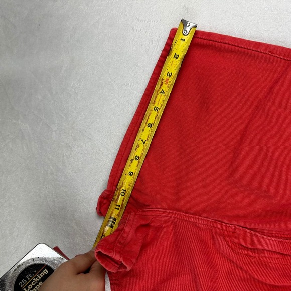 Vintage Unionbay Red High Waisted Denim Shorts Women's Size 9 90s Y2K Cotton - Picture 12 of 13